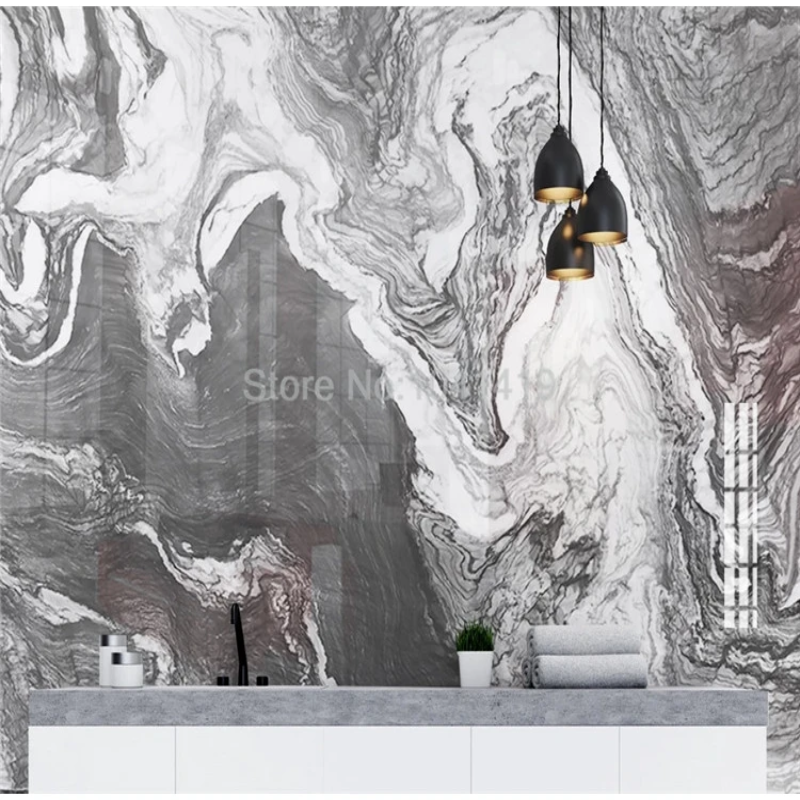 3D Wallpaper Gray Mystic Magic Marble
